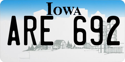 IA license plate ARE692