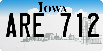IA license plate ARE712