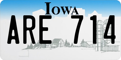 IA license plate ARE714