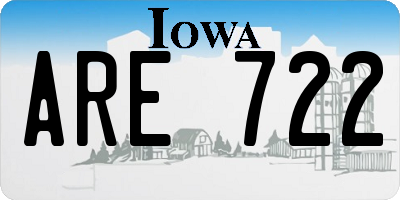 IA license plate ARE722