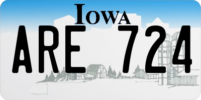 IA license plate ARE724