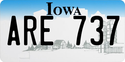 IA license plate ARE737