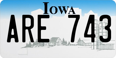 IA license plate ARE743