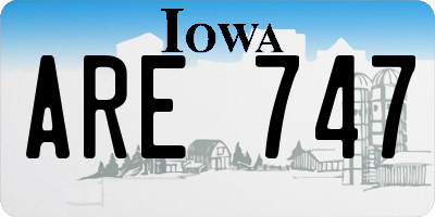 IA license plate ARE747