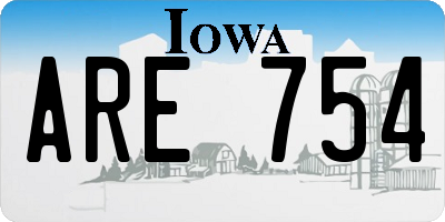 IA license plate ARE754