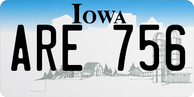 IA license plate ARE756