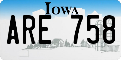 IA license plate ARE758