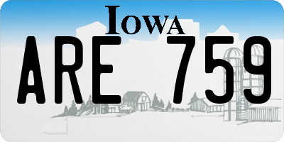 IA license plate ARE759