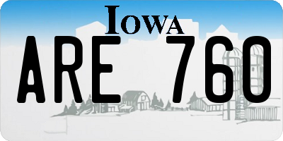 IA license plate ARE760