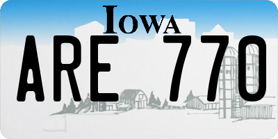 IA license plate ARE770