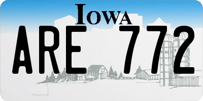 IA license plate ARE772