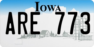 IA license plate ARE773