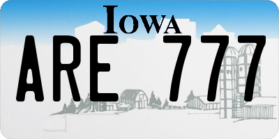 IA license plate ARE777