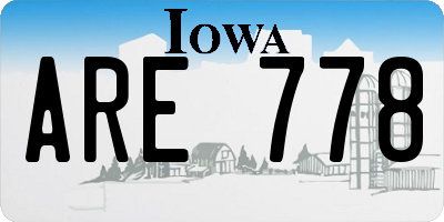 IA license plate ARE778