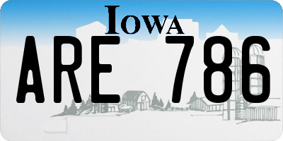 IA license plate ARE786
