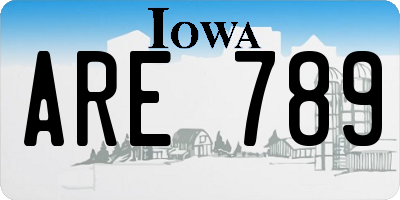 IA license plate ARE789