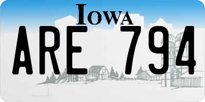 IA license plate ARE794