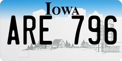 IA license plate ARE796