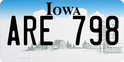 IA license plate ARE798