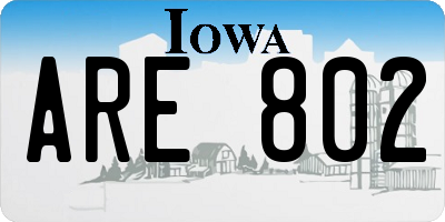 IA license plate ARE802
