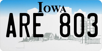IA license plate ARE803