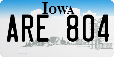 IA license plate ARE804