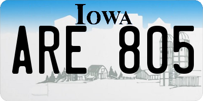 IA license plate ARE805