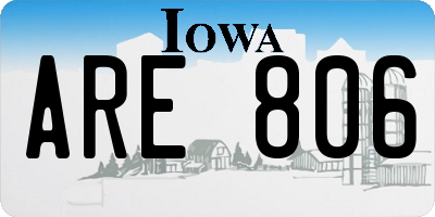 IA license plate ARE806