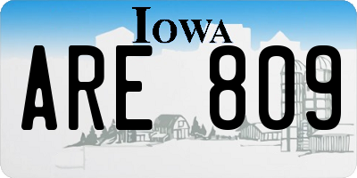 IA license plate ARE809