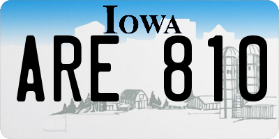 IA license plate ARE810