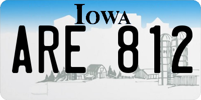 IA license plate ARE812