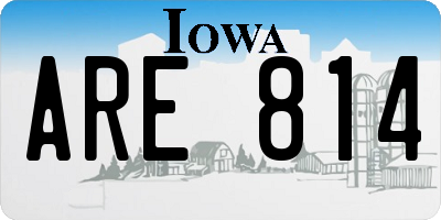 IA license plate ARE814