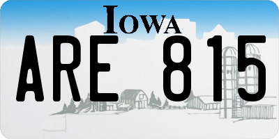 IA license plate ARE815