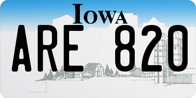 IA license plate ARE820