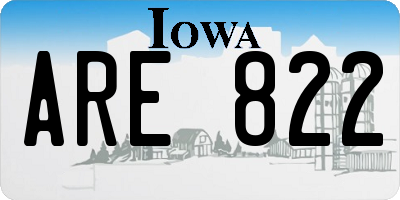 IA license plate ARE822