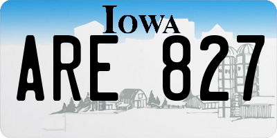 IA license plate ARE827