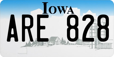 IA license plate ARE828