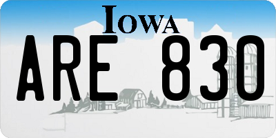 IA license plate ARE830