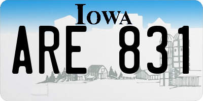 IA license plate ARE831