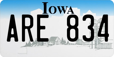 IA license plate ARE834