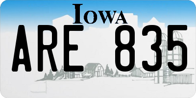 IA license plate ARE835