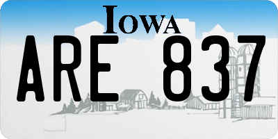 IA license plate ARE837