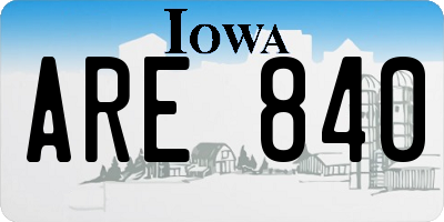 IA license plate ARE840
