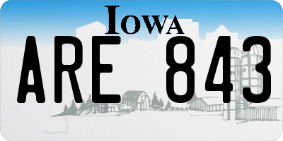IA license plate ARE843