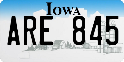 IA license plate ARE845