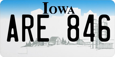 IA license plate ARE846
