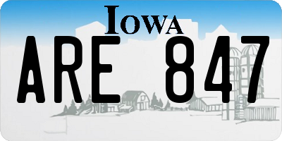 IA license plate ARE847
