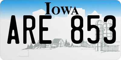 IA license plate ARE853