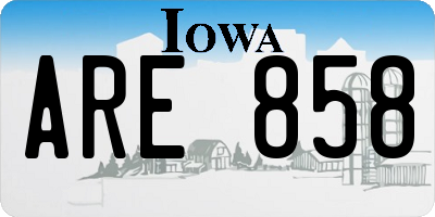 IA license plate ARE858