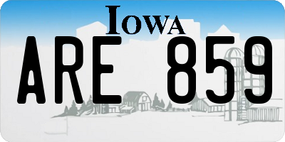 IA license plate ARE859